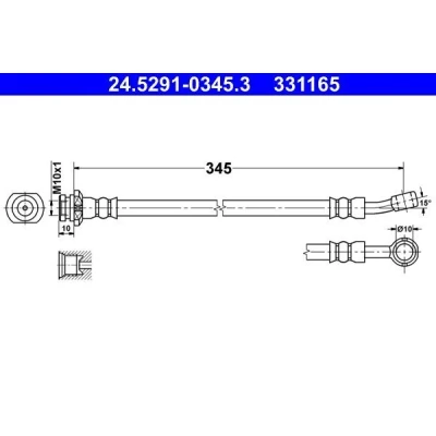 Abbildung von ATE 24.5291 0345.3 Bremsschläuche 345 M10x1 SUZUKI: Jimny Off Road