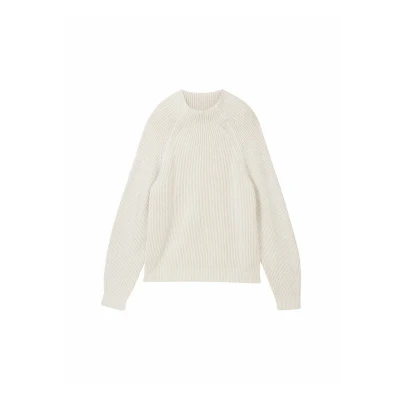 Abbildung von TOM Tailor MIT Stehkragen Strickpullover, Damen, Größe: XXL, Dusty beige rib structure