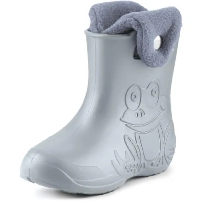 Abbildung von Ladeheid Eva Kinder Jungen Mädchen Gummistiefel Regenschuhe gefüttert Regenstiefel Gummischuhe LA CA 04 (Grau, 34/35 EU)