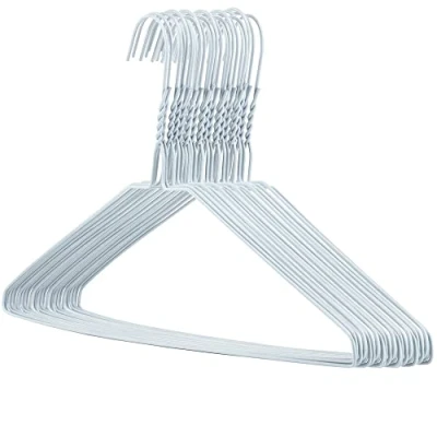 Abbildung von Hangerworld 20 Draht Kleiderbügel 40cm Weiß Mit Einkehrbung Metall Extra flach