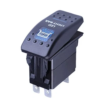 Abbildung von Mintice 12V KFZ Blau LED Licht Beleuchtet Wippenschalter Kippschalter Auto Armaturenbrett Schalter Bar Light