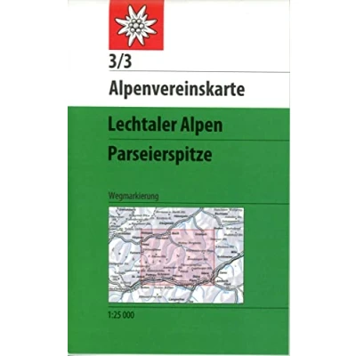 Abbildung von Lechtaler Alpen, Parseierspitze: Topographische Karte 1:25.000 mit Wegmarkierungen (Alpenvereinskarten)