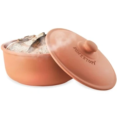 Abbildung von Römertopf Brotbacktopf aus Naurton für ein natürliches Backerlebnis, Brotbackform Ø 23,0cm, Terrakotta