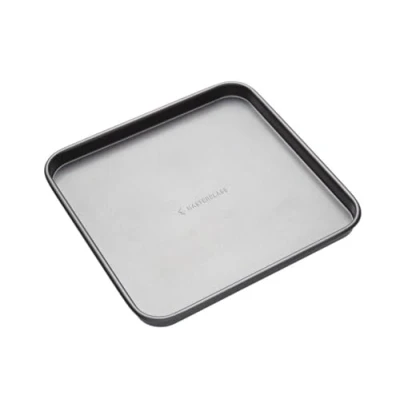Abbildung von MasterClass Doppellagiges Backform Ofenblech, Backblech mit Beschichtung, Kratzfeste Blechwanne für Backofen, antihaftbeschichteter Karbonstahl, Grau, 26 x 1 cm