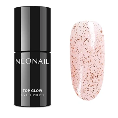 Abbildung von NEONAIL UV Nagellack Top Coat Gel Glow Rose Gold Flakes 7,2 ml Überlack Für Nägel Lack Glitter Nageldesign