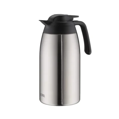 Abbildung von THERMOS Kaffeekanne THV, Thermoskanne Edelstahl 2L, Edelstahleinsatz, große Öffnung, spülmaschinenfest, 4026.205.200, Isolierkanne 24 Stunden heiß, ideal für Kaffee oder Teekanne, Kanne 16 Tassen