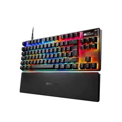 Abbildung von SteelSeries Apex Pro TKL Gen 3 HyperMagnetic Gaming Tastatur OmniPoint 3.0 Switches Anpassbares Ansprechverhalten Rapid Trigger Tap/SOCD OLED PBT Keycaps USB C FR Layout AZERTY