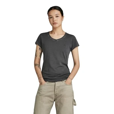 Abbildung von G Star RAW Damen Eyben Slim V Neck Top 2.0, Grau (Grey Asphalt gd D24533 B059 G415), XS