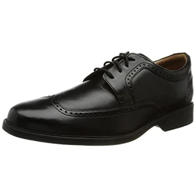 Abbildung von Clarks Herren Whiddon Wing Oxford, Schwarzes Leder, 44.5 EU
