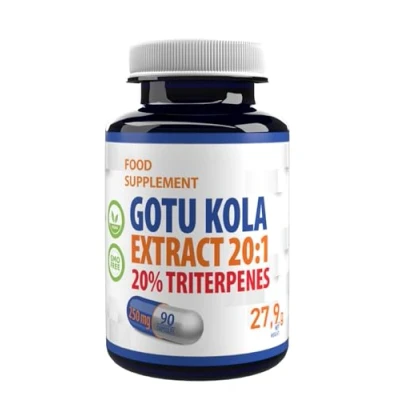 Abbildung von Gotu Kola 10.000mg Äquivalent (500mg 10:1 Extrakt) 90 vegane Kapseln, 20% Tripterpenes, Laborgeprüft, Hochdosiert