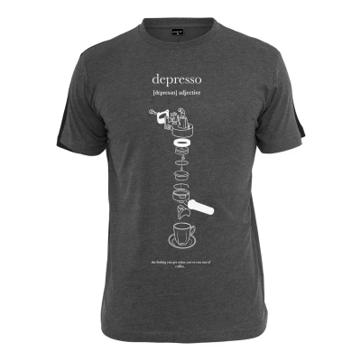 Abbildung von Mister Tee Depresso Tshirt print, Herren, Größe: Medium, Charcoal