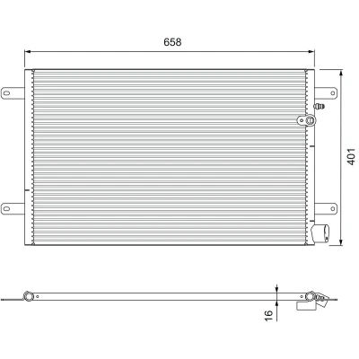 Abbildung von VALEO 814004 Klimakondensator ohne Trockner Aluminium 401 R 134a AUDI: A6 C6 Avant, Saloon, Allroad