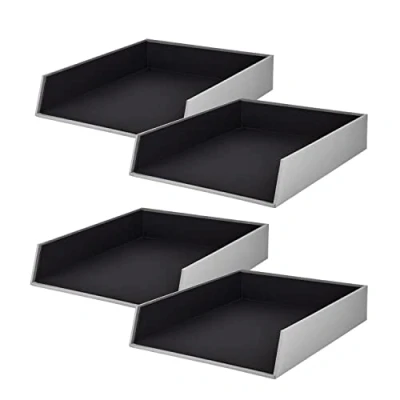 Abbildung von Rössler Papier 1335452170 4 S.O.H.O Ablagekorb für DIN A4, Stone, Stück, Ablagefächer stapelbar, Briefablage 26 x 6 32 cm
