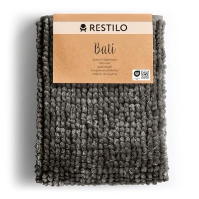 Abbildung von RESTILO Badematte 50x70 cm Badvorleger Badteppich rutschfest Bati Stahl