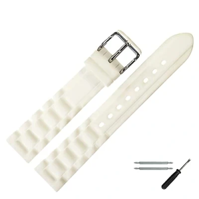 Abbildung von MARBURGER Uhrenarmband 18mm Silikon Weiss 9201820000120