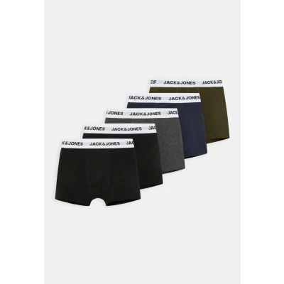 Abbildung von Jack &amp; Jones Junior Jacbasic White Trunks 5PACK Panties für Kinder, Größe: 128, Black/navy blazer/forest night