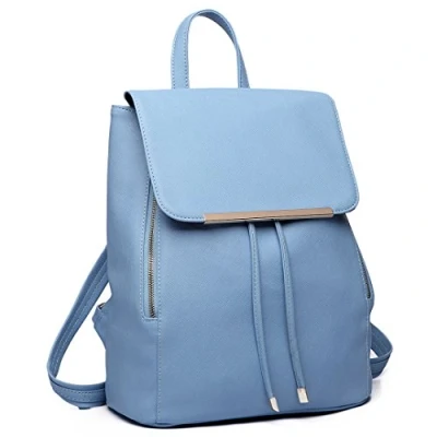 Abbildung von Miss Lulu Rucksack Damen Klein Wasserdicht Cityrucksack Backpack Women Modern PU Leder für Reisen Arbeit Schule (Hellblau)