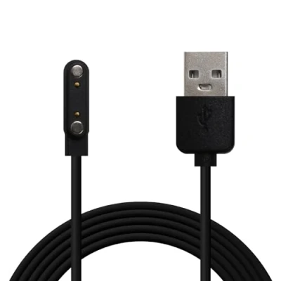 Abbildung von OcioDual USB Magnetisch Ladegerät Kabel 2 Polig Pitch 7,62 mm Schwarz für Smartwatch Magnetic Charging Cable Pins 7,62mm Zubehör Ladekabel