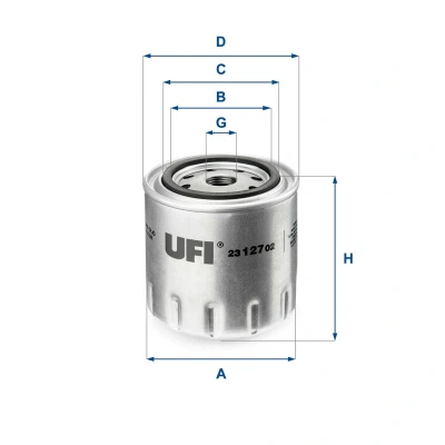 Abbildung von UFI 23.127.02 Ölfilter 3/4 16 UNF mit einem Rücklaufsperrventil Anschraubfilter FORD: Transit Mk4 Platform/Chassis, Sierra Mk2 Saloon