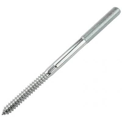 Abbildung von AERZETIX C44768 Satz von 10 schraube mit doppelgewinde stockschrauben stehbolzen für schraubstift metall holz oder ohne dübel Ø10x160mm aus verzinktem stahl farbe silber