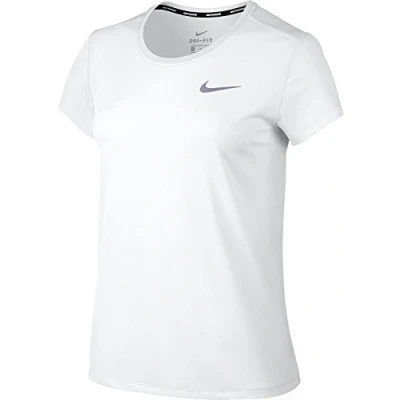 Abbildung von Nike Damen Laufshirt Dry Breathe Rapid Top SS, Weiß (White/Reflective Silver), XS