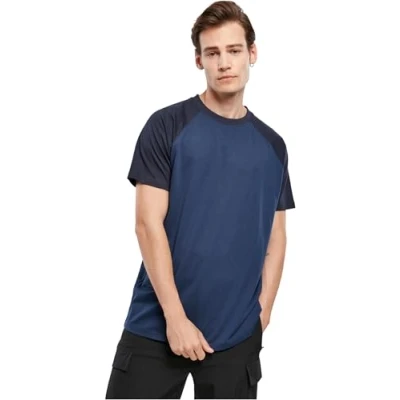 Abbildung von Urban Classics Raglan Contrast Tshirt print, Herren, Größe: Small, Darkblue