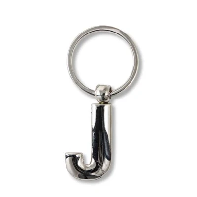 Abbildung von IF Metal Letter Keyring Personalised Alphabet Letters Silver J Schlüsselanhänger 7 Centimeters Silber (Silver)