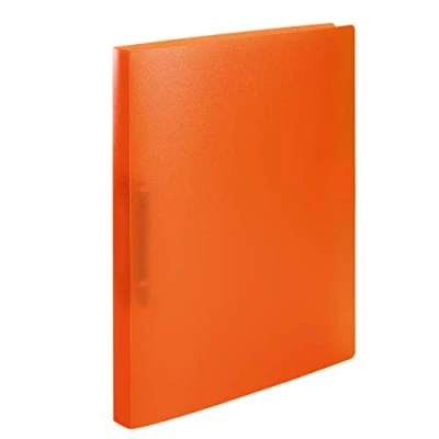 Abbildung von HERMA Ringbuch A4 Orange Transluzent, schmal, 2 Ringe, 25 mm breit, Ringordner aus Kunststoff mit Niederhalter für Kinder, Jungen und Mädchen