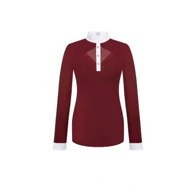 Abbildung von Fair Play Turniershirt Cathrine Weinrot/weiß