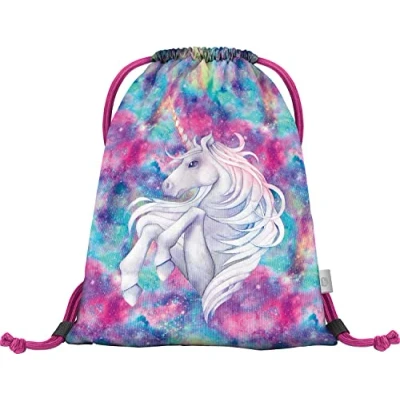 Abbildung von Baagl Turnbeutel für Mädchen, Schuhbeutel, Schule und Kindergarten Sportbeutel, Sportsack (Unicorn)