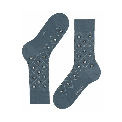 Abbildung von Burlington Herren Socken Snapshots M So Baumwolle gemustert 1 Paar, Blau Light Denim 6660, 40 46