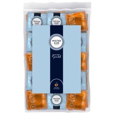 Abbildung von MISTER SIZE Kondome gefühlsecht hauchzart 57mm im 100er Pack/extra dünn, extra fein, feucht/aus 100% Naturkautschuk Latex in deiner Größe L/natural feeling Beutel