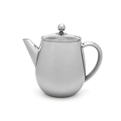 Abbildung von Bredemeijer Edelstahl Teekanne Duet Eva (1.1 Liter) mit Teesieb &amp; Edelstahlfilter in Einem, hitzebeständig spülmaschinenfest, hält Ihren Tee optimal isoliert warm aromatisch, doppelwandig