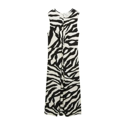 Abbildung von TOM Tailor Jerseykleid, Damen, Größe: 38, Abstract beige zebra