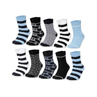 Abbildung von Occulto 10 PAAR SOCKEN DAMEN aus BAUMWOLLE (Modell: Lotte) Blau 35 38