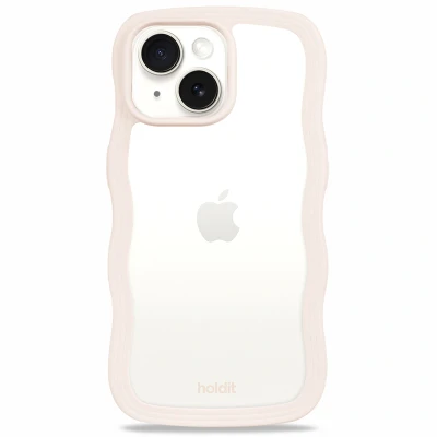 Abbildung von Holdit Wavy TPU Back Cover Durchsichtig/Beige Apple iPhone 13/14/15