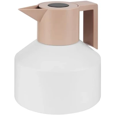 Abbildung von Belle Vous Kaffeekanne Weiß 1,2 l Doppelwandige Thermoskanne Edelstahl Isolierkanne für Kaffee, Tee, Mate, heißes Wasser und mehr Teekanne Thermo Tee