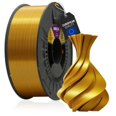 Abbildung von WINKLE PLA Silk Filament 1.75mm König Gold, 1kg Spule, 3D Drucker Kompatibel mit FDM Druckern, Druckmaterialien, Maßgenauigkeit +/ 0.05mm, Leicht zu Bedrucken, Seidenfinish