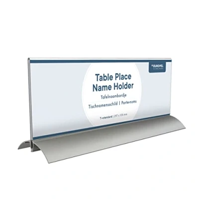 Abbildung von EUROPEL 350088 Tisch Namensschild, Aluminium Acryl, 105 x 297mm