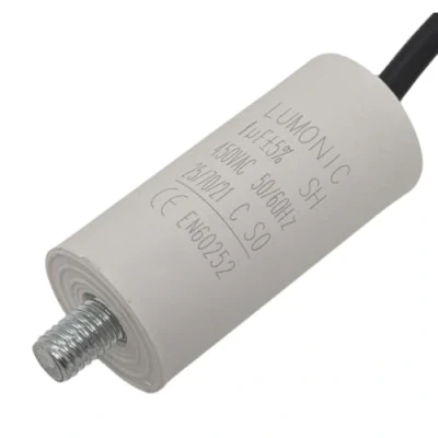 Abbildung von Lumonic Anlaufkondensator mit Kabel I 1µF 450V 26x55mm 1uF Motorkondensator Kunststoffgehäuse Betriebskondensator für Pumpen, Rasenmäher