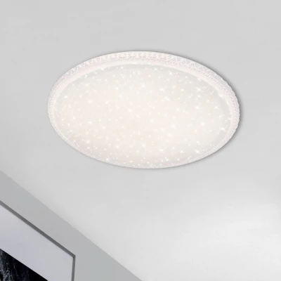 Abbildung von Briloner Leuchten LED Deckenleuchte mit Sternendekor und transparenten Kristallen, Deckenlampe dimmbar, Fernbedienung, inkl. Nachtlicht, Timer &amp; Memoryfunktion, Weiß, Ø 59,5cm, 48 W