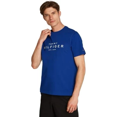 Abbildung von Tommy Hilfiger BIG TEE Tshirt print, Herren, Größe: Small, Wedge blue