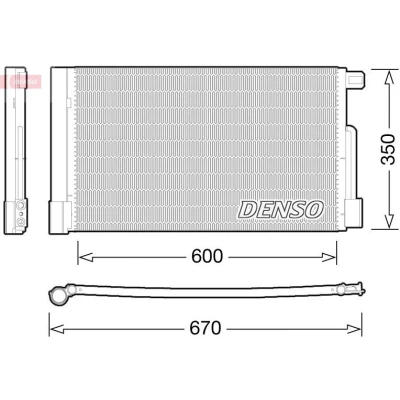 Abbildung von DENSO DCN01004 Klimakondensator mit Trockner 600x350 R 134a 600 FIAT: Punto Evo Hatchback, II III Hatchback