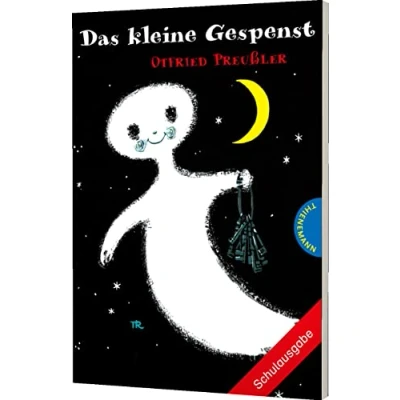 Abbildung von Das kleine Gespenst: Schulausgabe mit großer Schrift und schwarz weiß illustriert, als Lektüre für die Grundschule (Klasse 23) geeignet