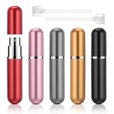 Abbildung von ACWOO 5ml Mini Parfümzerstäuber Taschenzerstäuber, 5 Stück Nachfüllbar Leer Reise Parfüm Zerstäuber, Portable Sprühflasche mit Fenster für Flug
