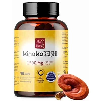 Abbildung von Reishi 1500mg 90 Kapseln mit 50% Betaglycan Polysacchariden, Ganoderma Lucidum, Vegan, Non GMO