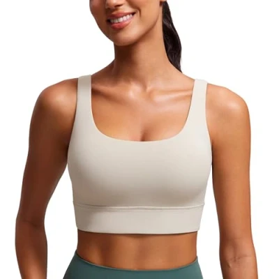 Abbildung von CRZ Yoga Damen Butterluxe Sport BH U Back Ohne Buegel Große Brüste Fitness Top Mojave Braun L