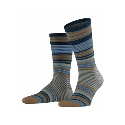 Abbildung von Burlington Stripe Onesize Socken Dark grey, Herren, Größe: 40/46, grey