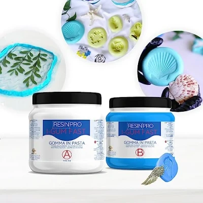 Abbildung von I GUM FAST: Silikonkautschuk Pastenform (500g) Ungiftig und ultraschnell (5 Minuten) Kompatibel mit Epoxid, Polyurethan, Wachs, Seife, Gips, Zement Härte 24 Shores