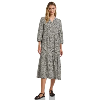Abbildung von STREET ONE Damen A144562 Gemustertes Volant Kleid, Pine Grove Green, 34